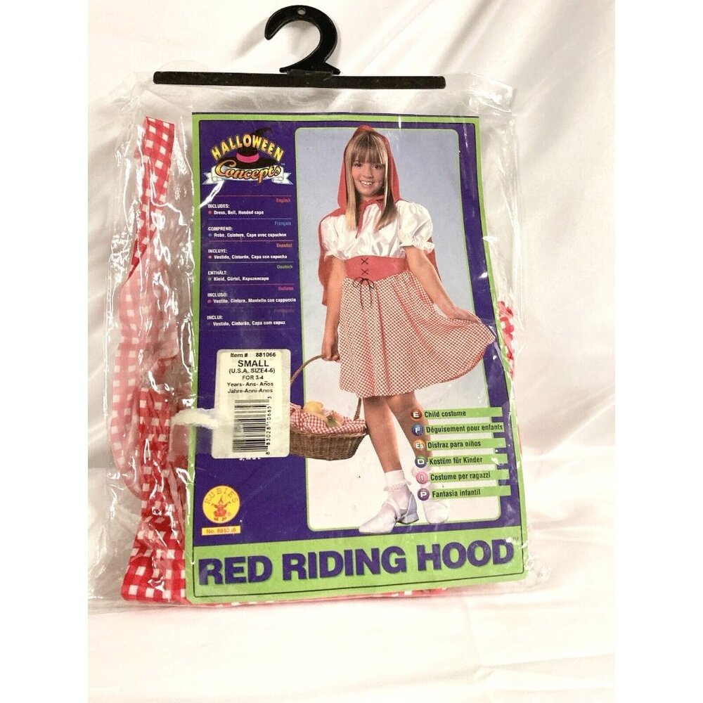 Red Riding Hood Toddler Girls Costume Dress Up Size 4-6 Fairy tale Storytime